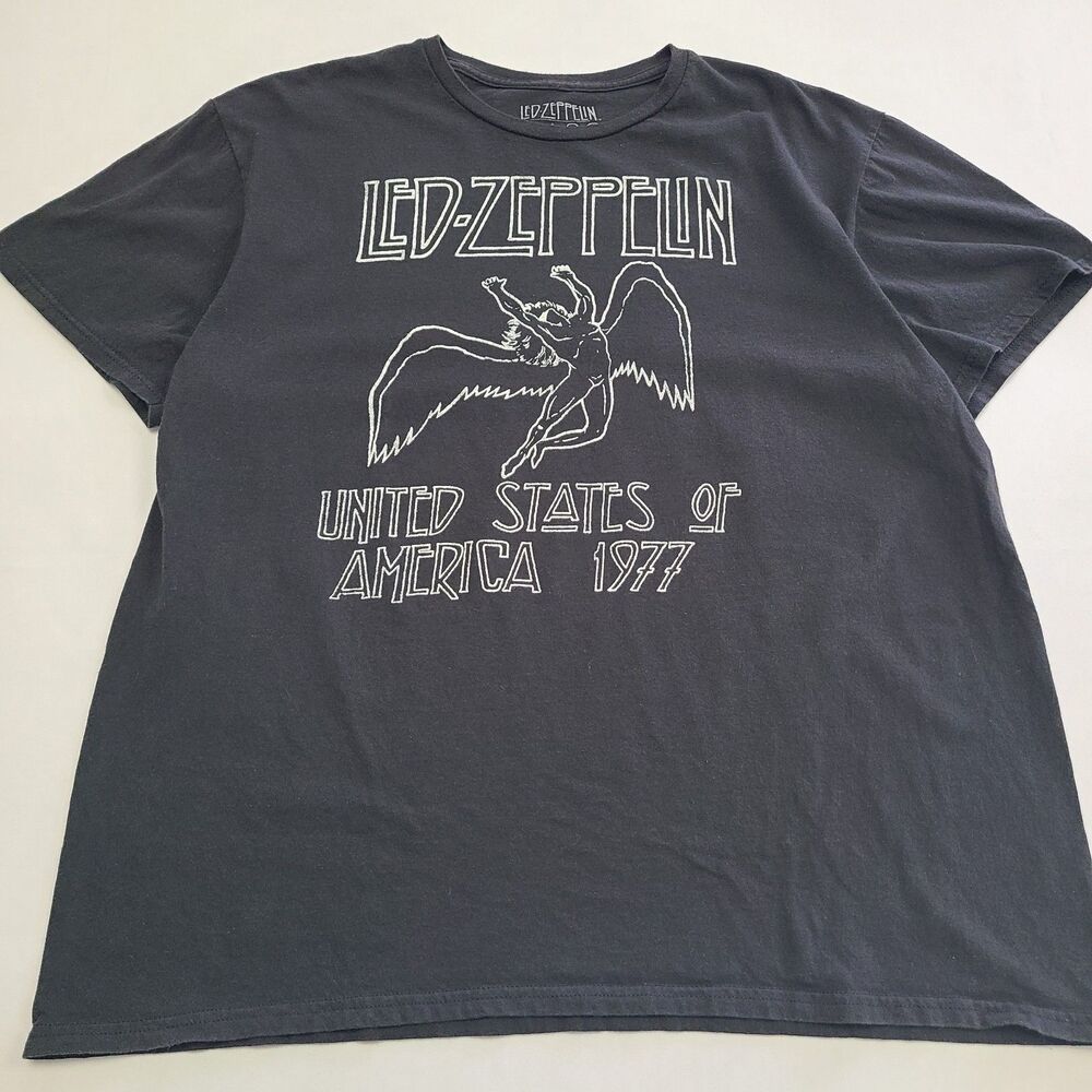 Led Zeppelin United States of America 1977 Mens Sz XL Black T Shirt Tour Merch